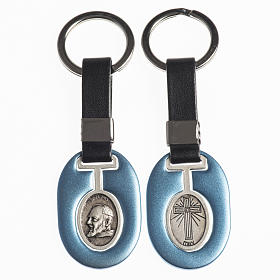 Porte-clés: Porte clef Père Pio métal avec bande Porte-clés: Porte clef Père Pio métal avec bande