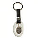 Saint Christopher keychain in grey zamak and fake leather s1