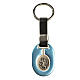 Saint Christopher Keychain in Light Blue Zamak and Fake Leather s1