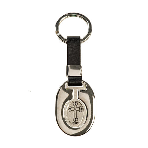Saint Christopher keyring in silver zamak and fake leather 2