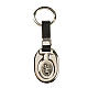 Saint Christopher keychain in silver zamak and fake leather s1