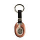Saint Christopher keychain in pink zamak and fake leather s1