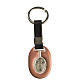 Saint Christopher keychain in pink zamak and fake leather s2