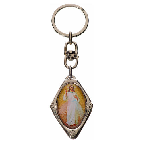 Keychain with Jesus image in zamak 1