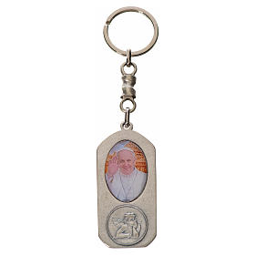 Keyring in zamak with Pope Francis image