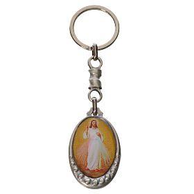Porte-clé ovale Christ Miséricordieux zamac