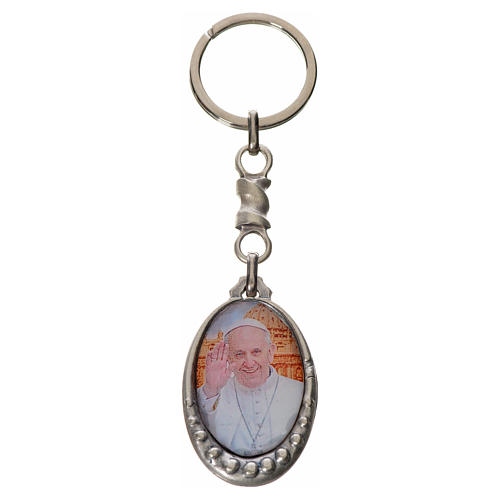Porte-clé ovale Pape François zamac 1