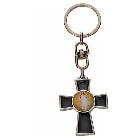 Schlüßel Anhänger Kreuz und Hl. Geist schwarzen Emaillack s4