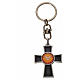 Keychain with Holy Spirit cross medal, zamak black enamel s3