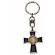 Keychain with Holy Spirit cross medal, zamak black enamel s4