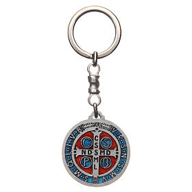 Porte-clé médaille croix Saint Benoît zamac 4 cm