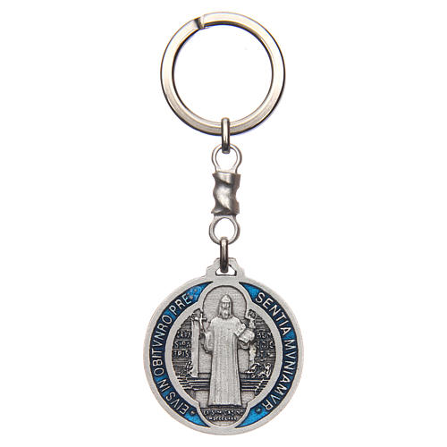 Keychain with Saint Benedict cross medal, zamak 4cm 1