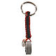 Keyring with the Lord's prayer in Italian, red and blue cord s1