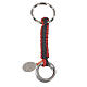 Keyring with the Lord's prayer in Italian, red and blue cord s2
