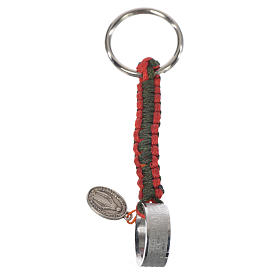 Schlüsselanhänger Ring mit Ave Maria ITALIENISCH grün-rote Kordel