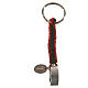 Schlüsselanhänger Ring mit Ave Maria ITALIENISCH grün-rote Kordel s4