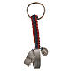 Key chain Embrace model with prayers in Italian, red and blue cord s1