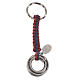 Key chain Embrace model with prayers in Italian, red and blue cord s2