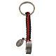 Key chain with ring featuring the Lord's prayer in Spanish, red cord s1