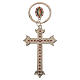 Schlüsselanhänger Kreuz aus Metall und Strasssteinen s1