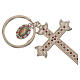 Keyring with a cross in metal and rhinestones s2