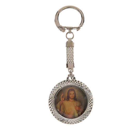 Schlüsselring aus Metall Barmherziger Jesus 3,5cm 1