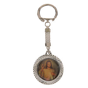 Chaveiros: Chaveiro metal Cristo Misericordioso 3,5 cm