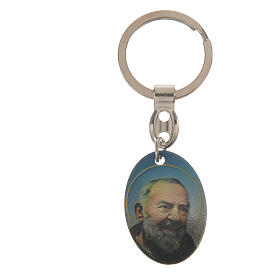 Padre Pio oval-shaped keyring