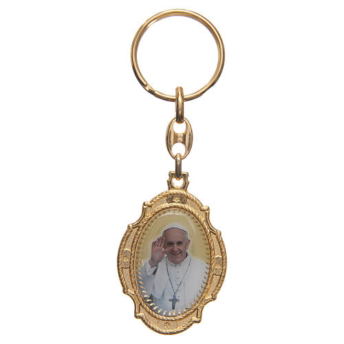 STOCK Key chain in golden metal with Jubilee of Mercy symbol 2