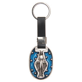 Keyring with Miraculous Madonna 4.5cm, galvanised antique silver