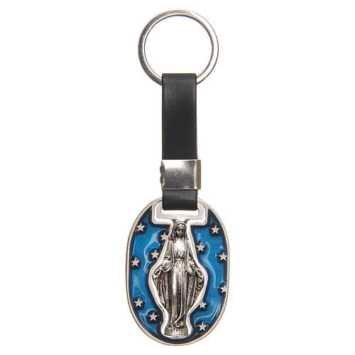 Keyring with Miraculous Madonna 4.5cm, galvanised antique silver 1