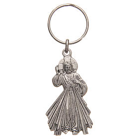 Schlüsselanhänger Gnadenbild vom Barmherzigen Jesus 5 cm Antiksilbereffekt
