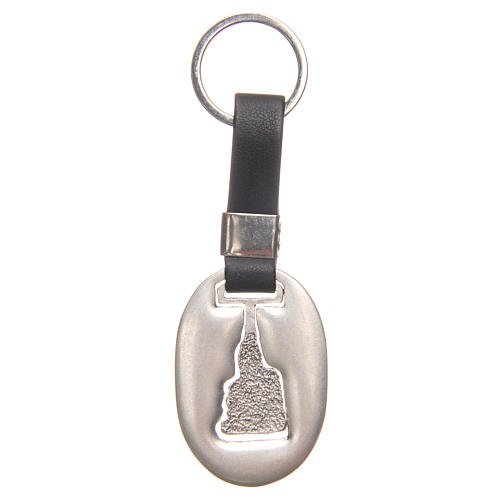 Keyring with Our Lady of Lourdes, galvanised antique silver 2