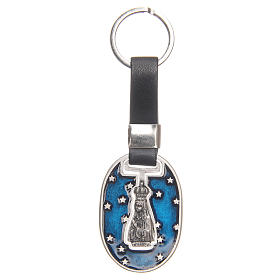 Keyring with Our Lady of Fatima, galvanised antique silver