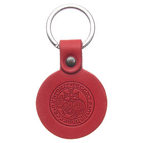 Schlüsselanhänger Osterlamm rotes Echtleder Mönche von Bethléem