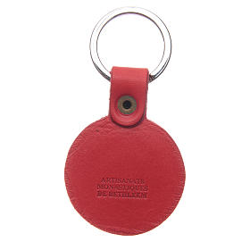 Sacrificial lamb key ring in real leather red Monks of Bethlehem