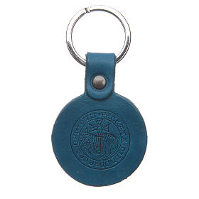 Schlüsselanhänger Osterlamm blaues Echtleder Mönche von Bethléem