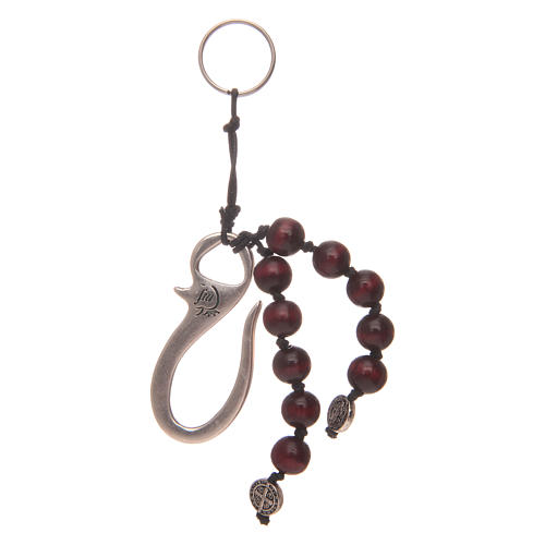 Saint Benedict single decade rosary key ring 1