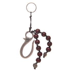 Saint Benedict single decade rosary key ring