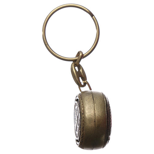Key ring in bronze with speaker, Saint Benedict 3