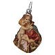 Portachiavi Madonna busto legno dipinto Val Gardena 5 cm s2