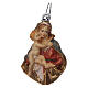 Keychain Virgin Mary bust painted Val Gardena wood 5 cm s2