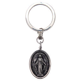 AMEN key-holder in 925 silver with Miraculous Medal