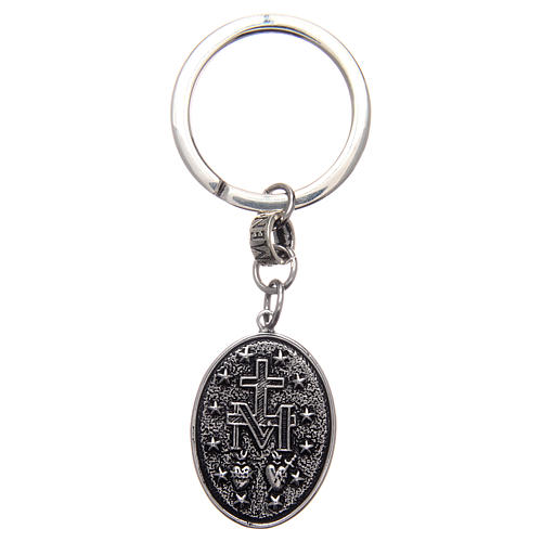 AMEN key-holder in 925 silver with Miraculous Medal 2