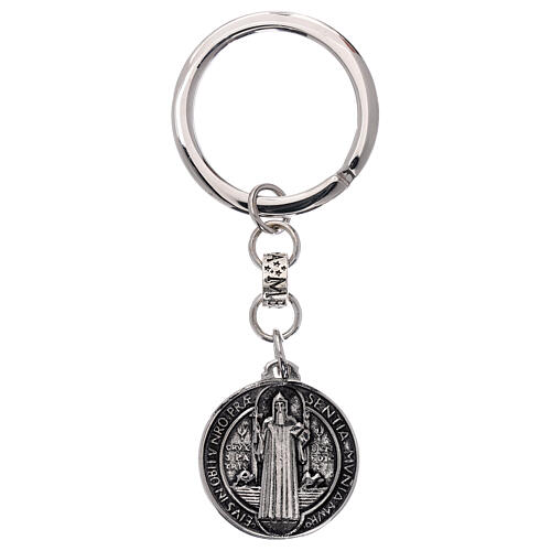AMEN Schlüsselanhänger aus Silber 925, Heiliger Benedikt 1