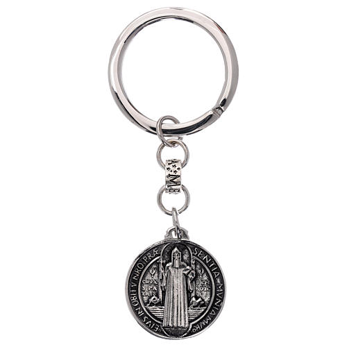 Brelok do kluczy AMEN ze srebra 925 Święty Benedykt 1