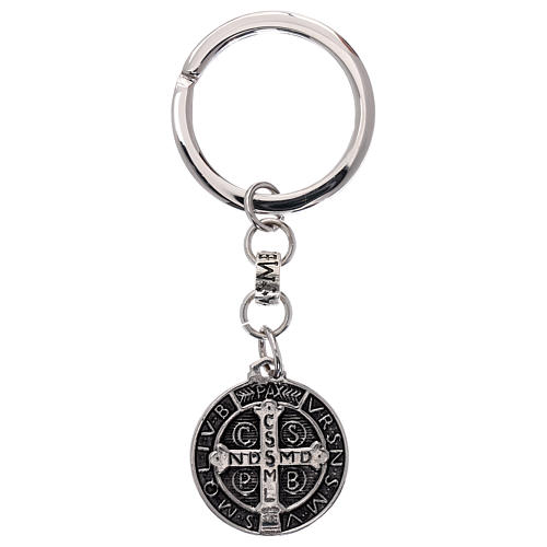 Brelok do kluczy AMEN ze srebra 925 Święty Benedykt 2