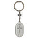 Keychain St Francis of Assisi and wolf blue enamel s2