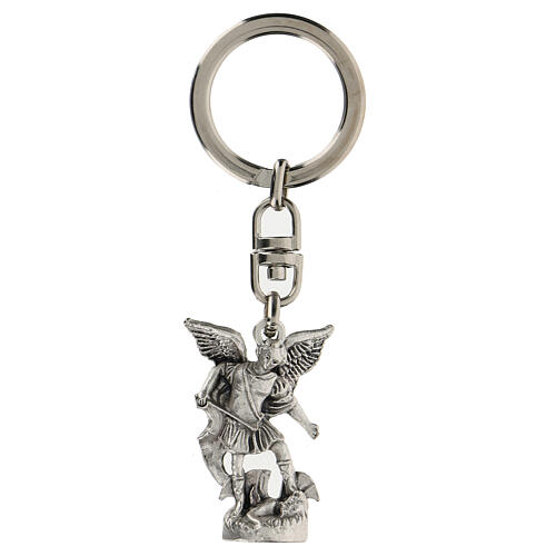 Schlüsselanhänger mit Figur von Sankt Michael dem Erzengel aus Zamack  1