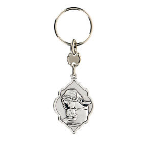 Virgin Mary keychain with child.